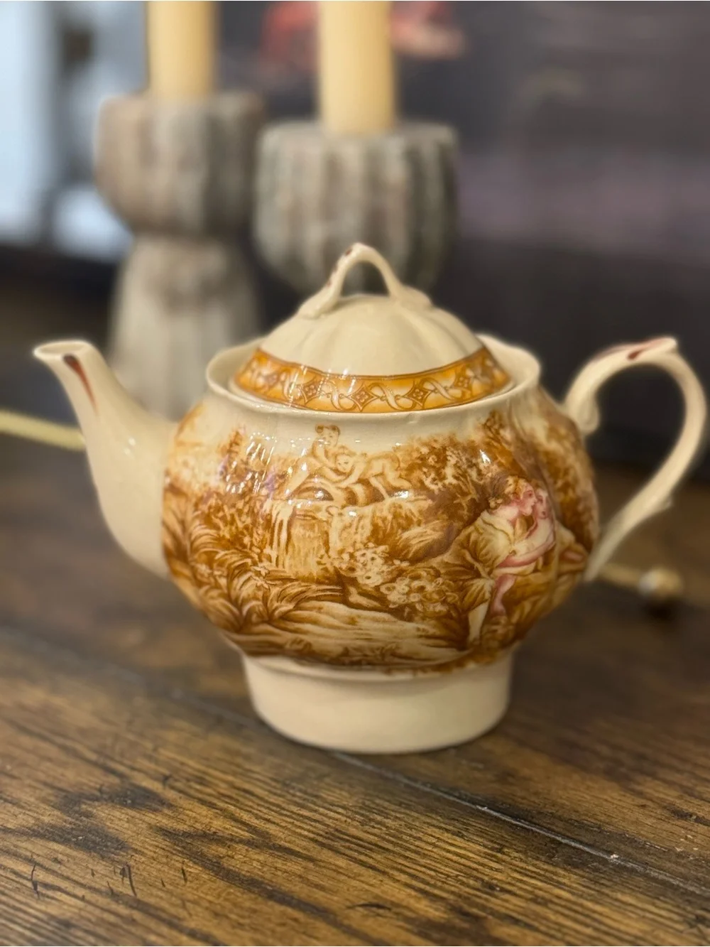 19th  Century British Staffordshire Pottery. Victorian Tea Pot